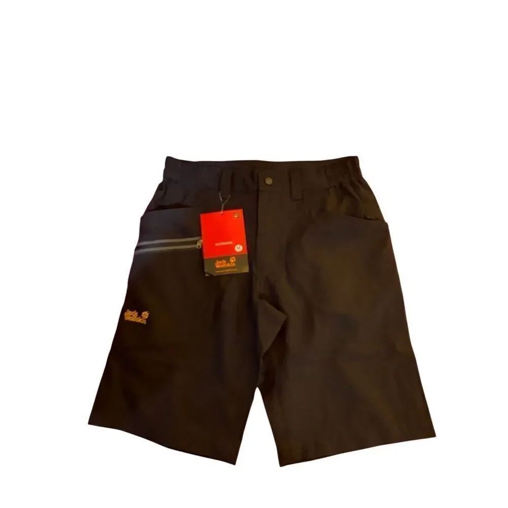 Jack wolfskin NWT men’s black, classic hiking outdoorsy shorts, size medium
